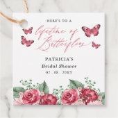 バーガンディ ライフタイム オブ バタフライ ブライダル シャワー フェイバータグ (正面)