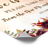 バーガンディ・ラブ・イズ・スウィート ブライダルシャワー ウェディングサイン ポスター (角)