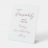 バーガンディ・レッド・ミニマルエレガントリスト・スクリプトの支持 台座サイン (正面)