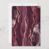 バーガンディ ローズゴールド アゲート Save the Date カード (裏面)