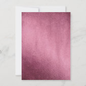 バーガンディ＆ローズゴールド フラワー ウェディング 招待状 (裏面)