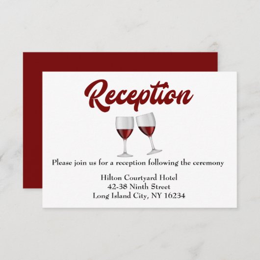 バーガンディ ワインレッド ウェディングパーティー 返信カード 招待状 (正面/裏面)