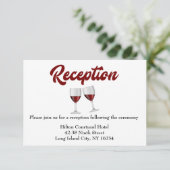 バーガンディ ワインレッド ウェディング レセプション ワイン グラス 招待状 (スタンド正面)