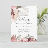 バーガンディ ワイン パンパス グラス トロピカル ウェディング (スタンド正面)