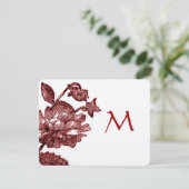 バーガンディ ワイン ローズ ヴィンテージ ウェディング 招待状 (スタンド正面)