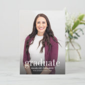 バーガンディ | 写真カジュアル卒業パーティー 招待状 (スタンド正面)