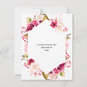 バーガンディ&赤面ピンク六角Save the Date Photo セーブザデート (裏面)