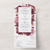 バーガンディ&赤面ピンク結婚8Bの2 オールインワン招待状 (内側)