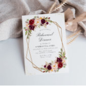 バーガンディ&赤面フローラ幾何リハーサル夕食会 招待状