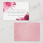 バーガンディ&赤面秋の赤ちゃんシャワーおむつラッフル エンクロージャーカード (正面/裏面)