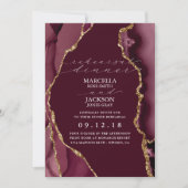 バーガンディ&金ゴールドアゲートディナーリハーサル 招待状 (正面)