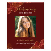 バーガンディ&金ゴールドグリーンリー葬儀ウェルカムサイン フォトプリント            (正面)