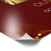 バーガンディ&金ゴールドグリーンリー葬儀ウェルカムサイン フォトプリント            (角)