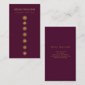 バーガンディ&金ゴールドチャクラエナジーヒーラー 名刺 (正面/裏面)