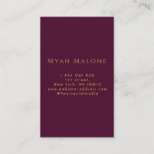 バーガンディ&金ゴールドチャクラエナジーヒーラー 名刺 (裏面)