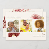 バーガンディ&金ゴールドビーチ熱帯緑3 – 写真 シーズンカード (正面/裏面)