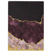 バーガンディ&金ゴールド水彩大理石アゲート金箔 クリップボード (裏面)