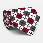 バーガンディ、黒、灰色、白くアーガイル柄のなプリントのネクタイ ネクタイ (ロール)