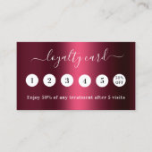 バーガンディQRビジネスロゴ5訪問ロイヤリティカード ロイヤリティカード (正面)