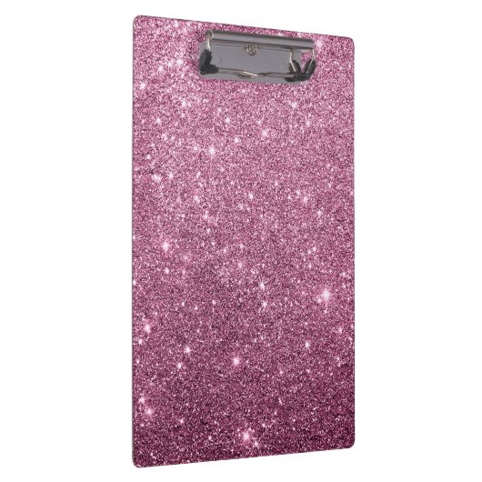 バーガンデエレガントィピンク抽象芸術ガーリーグリッター クリップボード (右)