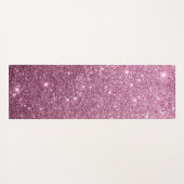 バーガンデエレガントィピンク抽象芸術ガーリーグリッター ヨガマット (裏面(横))