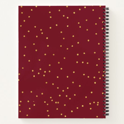 バーガンデモダンィ海軍フローラフレームレシピブック ノートブック (裏面)