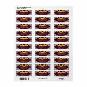 バーガンデ素朴ィヒマワリ差出人住所ラベル ラベル (フルシート)