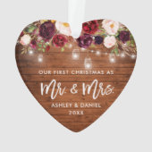 バーガンデ素朴ィ·フローラ·ジャー·ライト·初めてのクリスマス オーナメント (裏面)