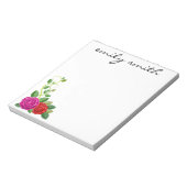 バーガンパーソナライズされたディフラワーバラ ノートパッド (回転)