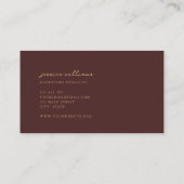 バーガンミニマルディ金ゴールドスクリプト 名刺 (裏面)