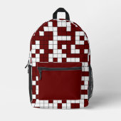 バーガンモダンディの幾何学的グリッドパターン プリントバックパック (正面)