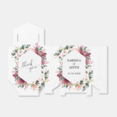 バーガンモダンディアイボリークリームピンクフローラズ結婚 フェイバーボックス (折り畳みなし)