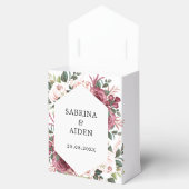 バーガンモダンディアイボリークリームピンクフローラズ結婚 フェイバーボックス (オープン)