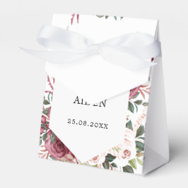 バーガンモダンディアイボリークリームピンクフローラズ結婚 フェイバーボックス