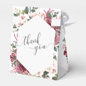 バーガンモダンディアイボリークリームピンクフローラズ結婚 フェイバーボックス (裏面サイド)