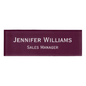 バーガンモダンディプロフェッショナルエグゼクティブマグネティック 名札 (正面)