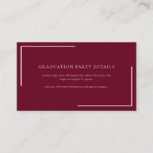 バーガンモダンディ卒業2025パーティー エンクロージャーカード (正面)