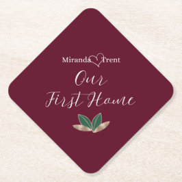 バーガンモダンディ引っ越し祝いパーティーパーティーコースター ペーパーコースター