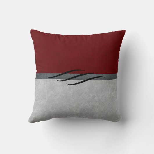 バーガンモダンディ抽象芸術アクセント枕 クッション (裏面)