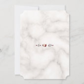 バーガンモダンディ赤面フラワーズマーブル結婚ズ 招待状 (裏面)