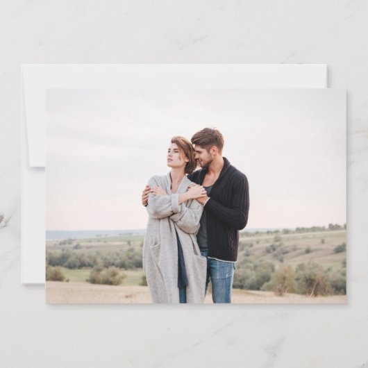 バーガンモダンディ赤面フローラグリーンリー写真 セーブザデート (裏面)