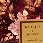 バーガンモダンディ赤面金ゴールド結婚ズ紙ナプキンス