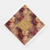 バーガンユニークディ金ゴールドボホ結婚の布のナプキン (コーナー)