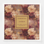 バーガンユニークディ金ゴールドボホ結婚の布のナプキン (正面)