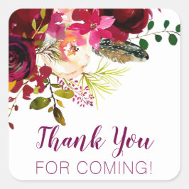 バーガン来ディ・フローラに感謝 スクエアシール