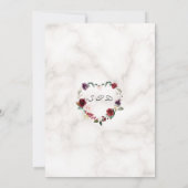 バーガン王室のディフローラ金ゴールドマーブルモノグラム結婚ズ 招待状 (裏面)