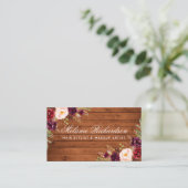 バーガン素朴ディフローラウッドの名刺 予約カード (スタンド正面)