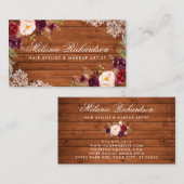 バーガン素朴ディフローラウッドレース名刺 予約カード (正面/裏面)