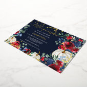 バーガン素朴ディフローラカボチャ秋ベビーシャワー 箔招待状 (回転した状態)