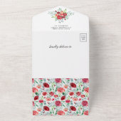 バーガン素朴ディフローラカボチャ赤ちゃんシャワー オールインワン招待状 (外側)